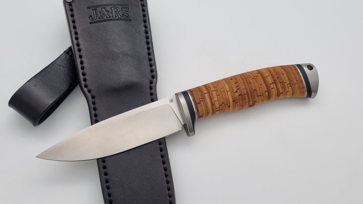 Luchs JARS Messer Birkenrinde / Titan Griff Jagd Outdoor Messer "Black"