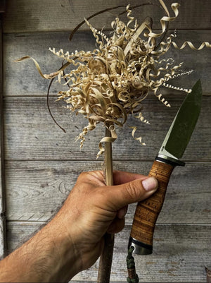 Das einzigartige JARS Messer...Luchs mit Birkenrinde / Titan Griff.