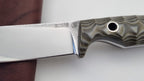 Echis JARS Serien Custom Knife Titan Pins Micarta Jagd Outdoor Messer N690 60 HRC Brushed Stein