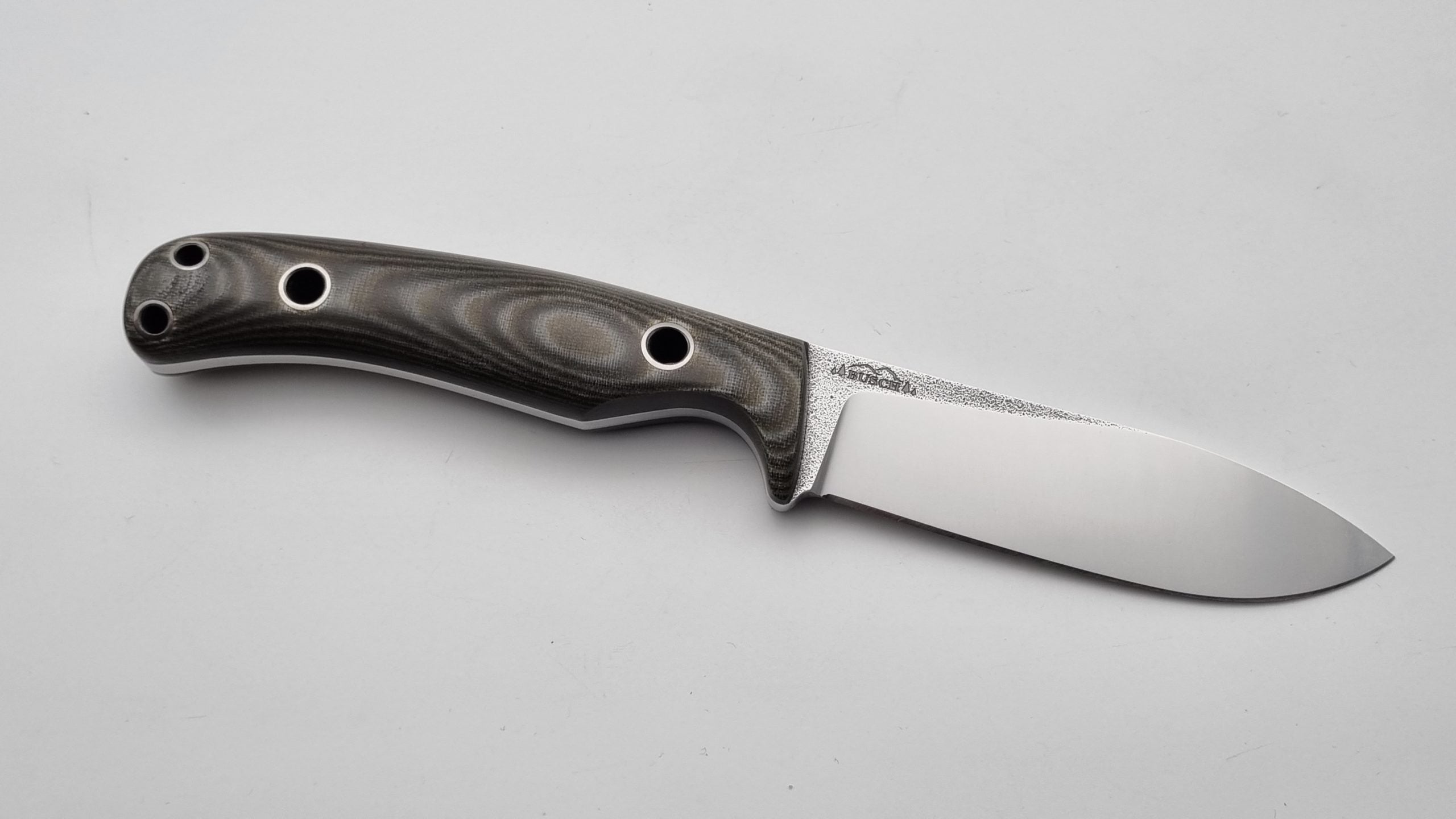 Echis JARS Serien Custom Knife Titan Pins Micarta Jagd Outdoor Messer  N690 60 HRC Brushed Stein