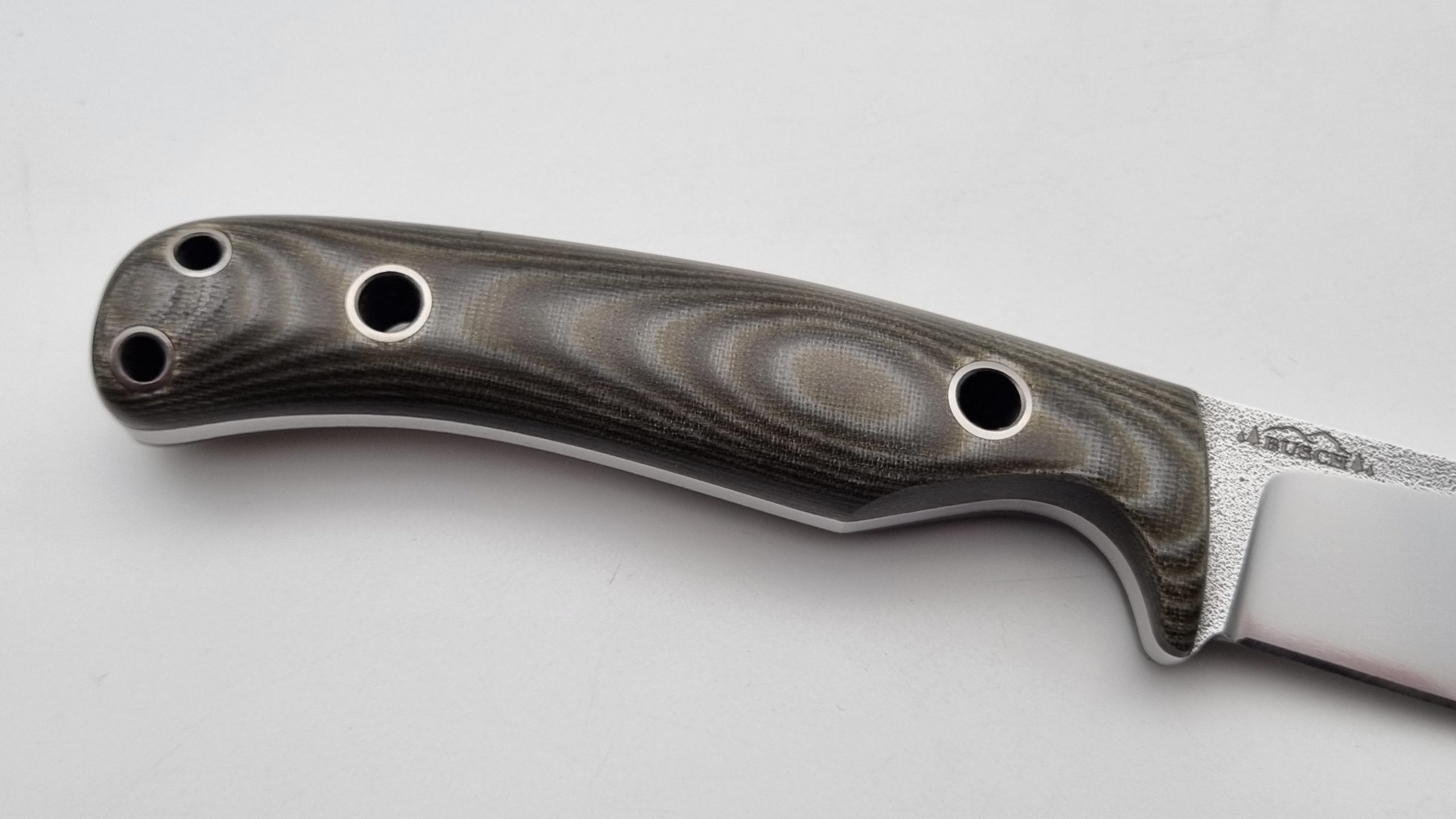Echis JARS Serien Custom Knife Titan Pins Micarta Jagd Outdoor Messer  N690 60 HRC Brushed Stein