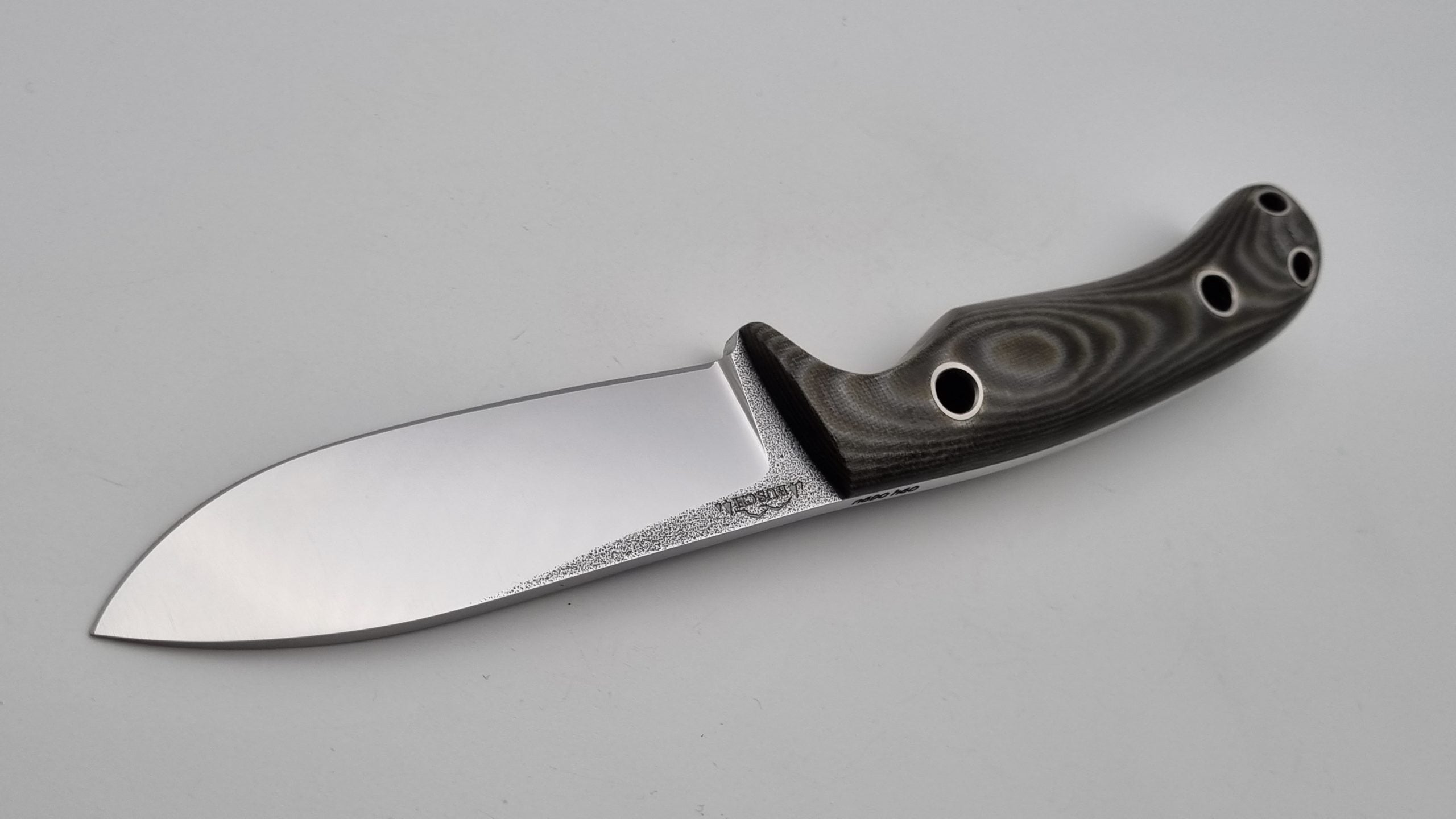 Echis JARS Serien Custom Knife Titan Pins Micarta Jagd Outdoor Messer  N690 60 HRC Brushed Stein