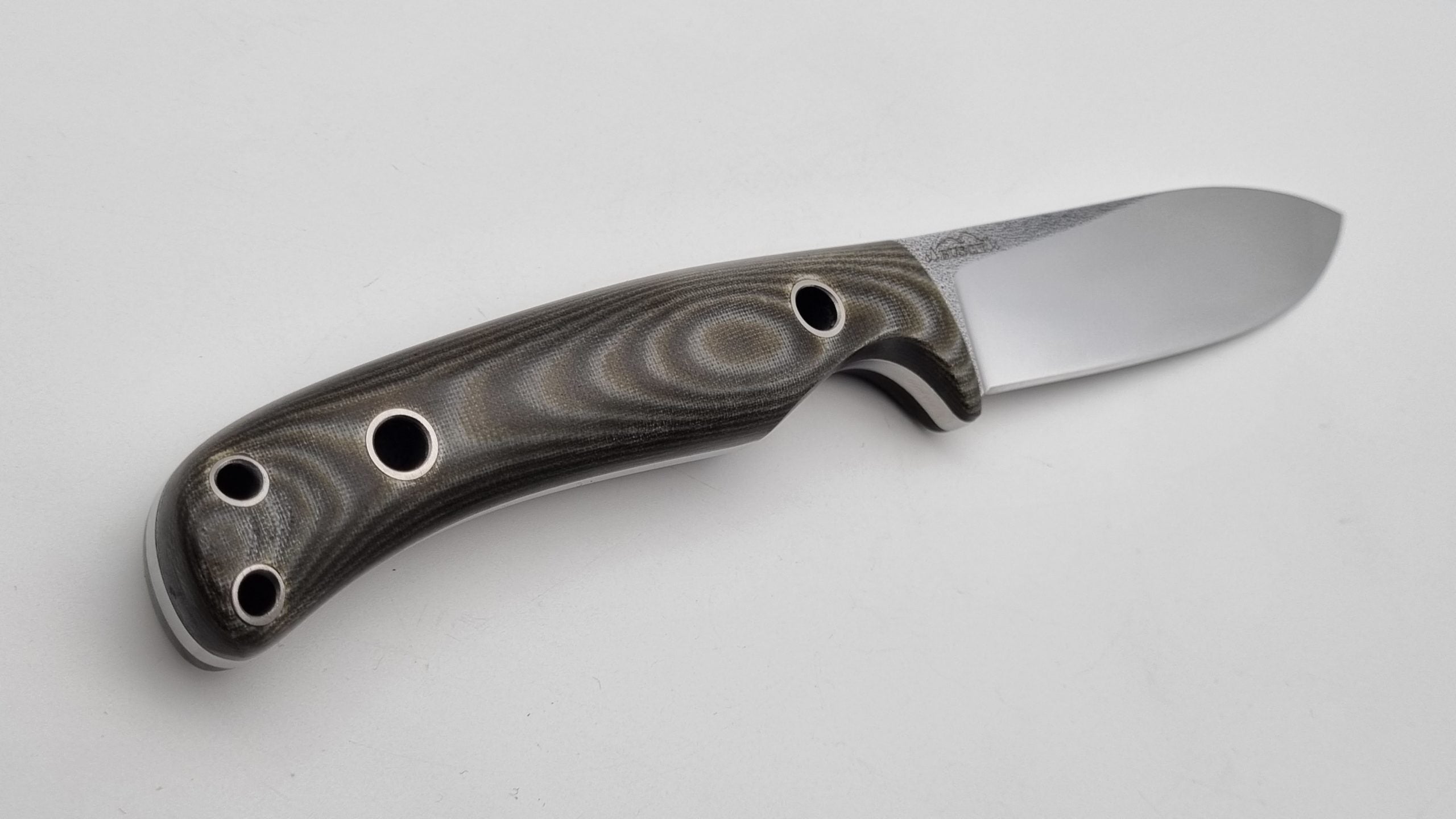 Echis JARS Serien Custom Knife Titan Pins Micarta Jagd Outdoor Messer  N690 60 HRC Brushed Stein