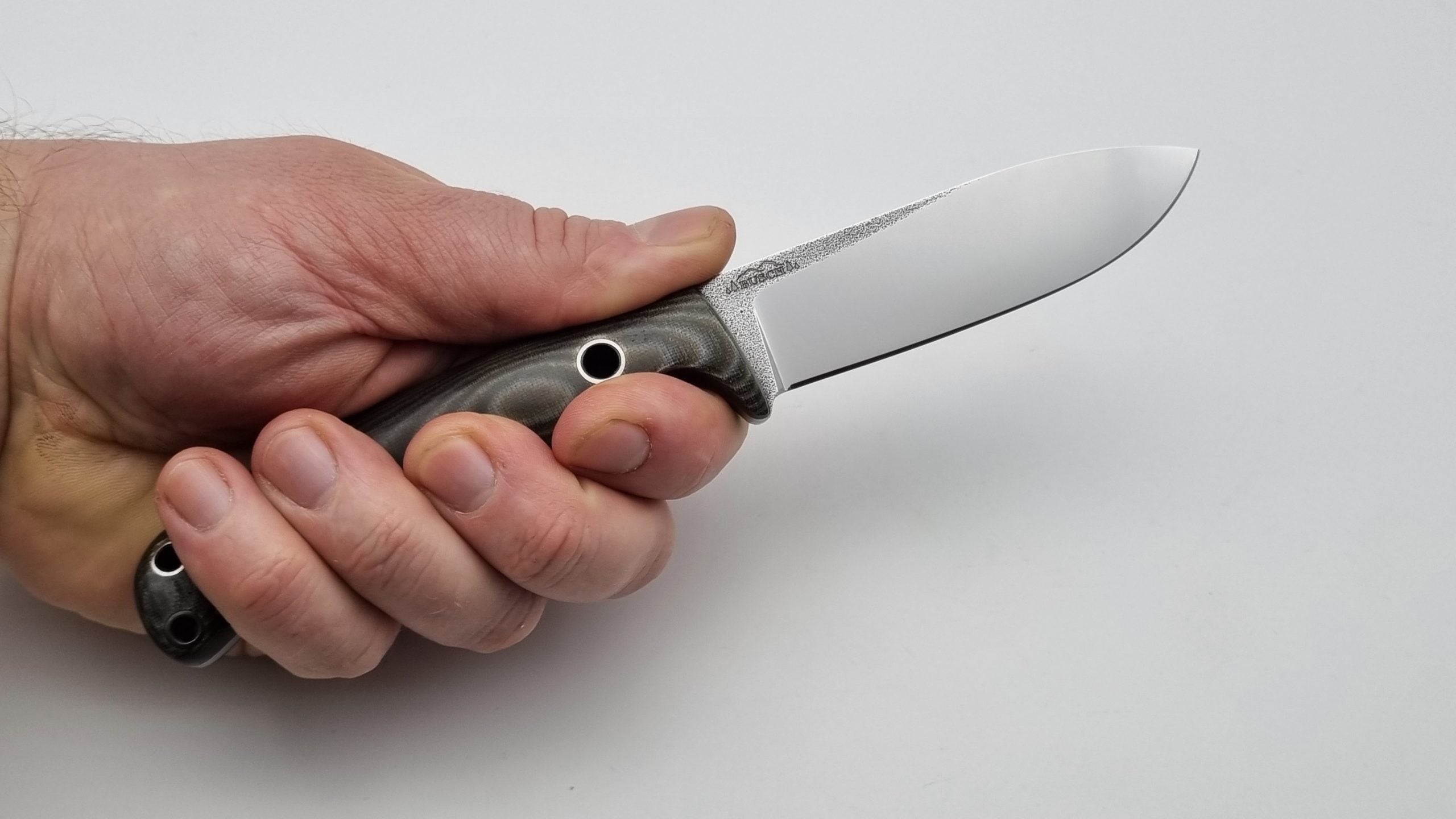 Echis JARS Serien Custom Knife Titan Pins Micarta Jagd Outdoor Messer  N690 60 HRC Brushed Stein