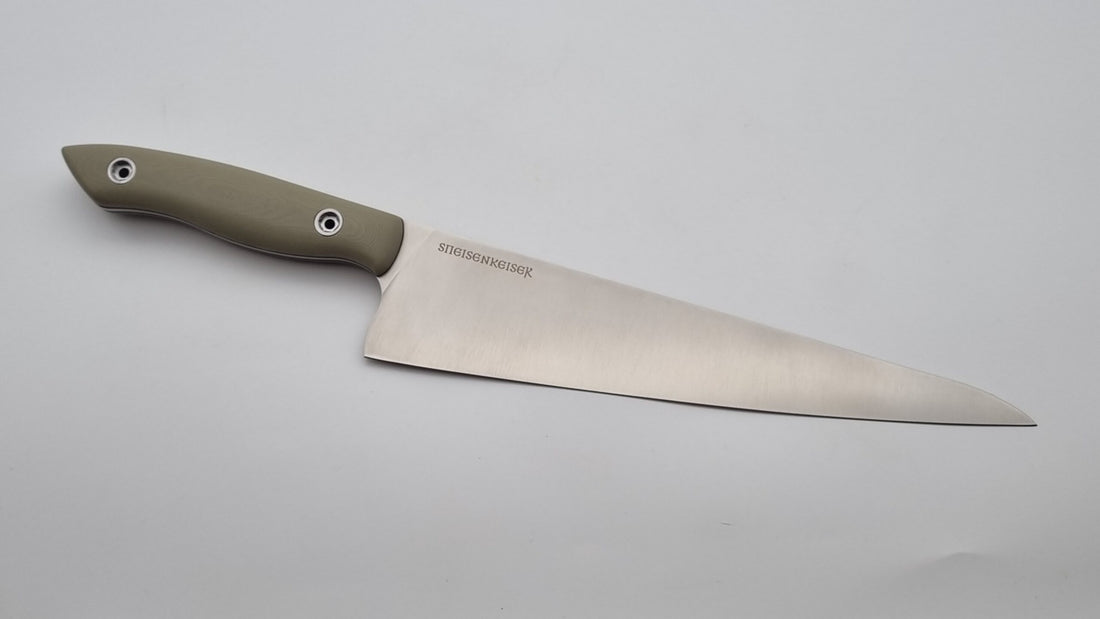 Speisenkaiser JARS Kochmesser Outdoor Küchenmesser Stahl N690 60HRC G10 Grau