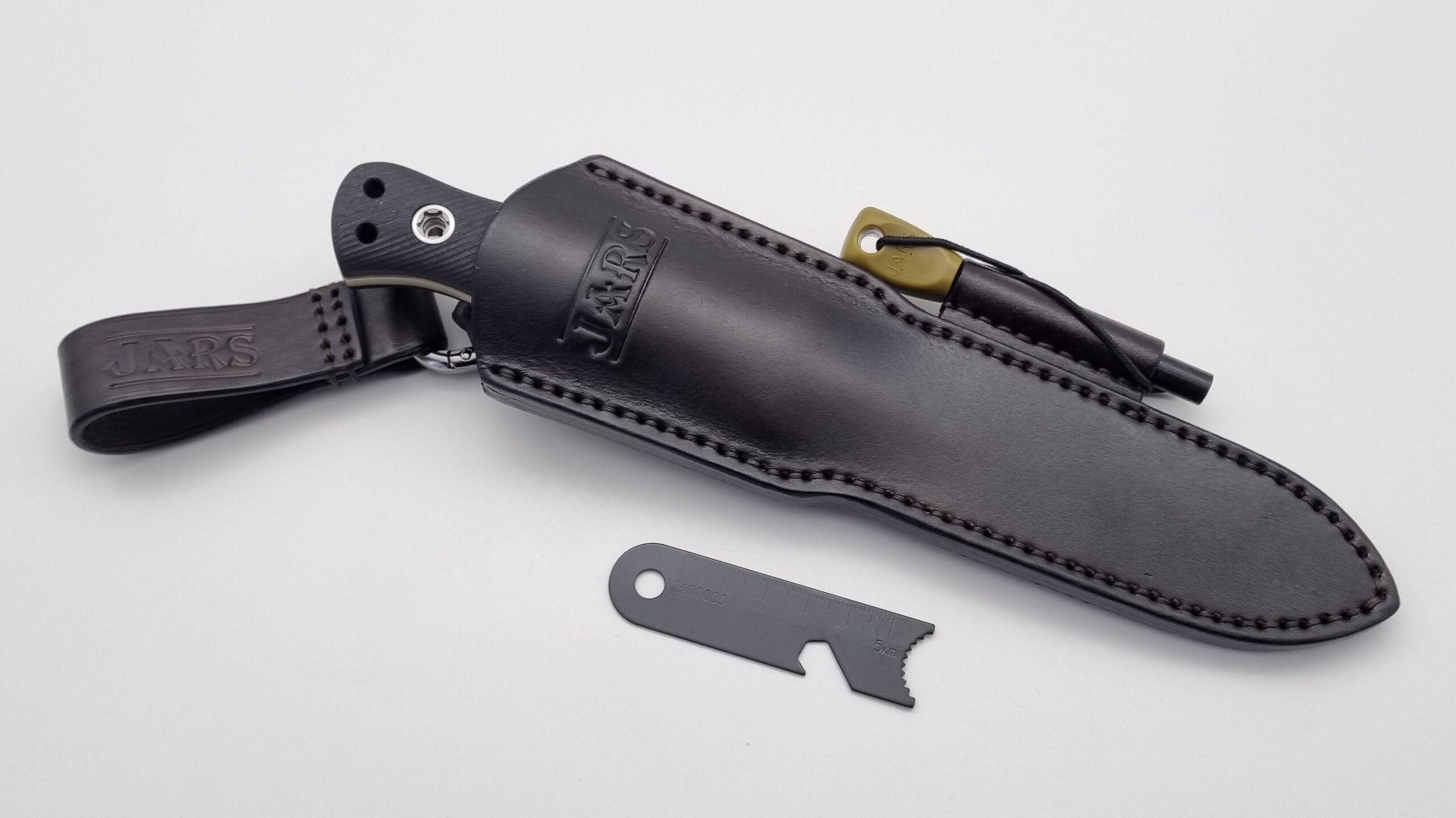 Bitis "Aggressiv" JARS von Jackknife Survival Bushcraft Outdoor Jagd Messer G10 Lederscheide
