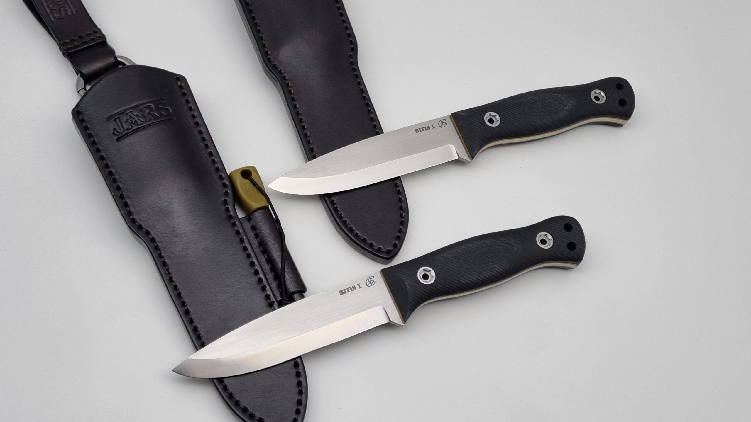 Bitis "Aggressiv" JARS von Jackknife Survival Bushcraft Outdoor Jagd Messer G10 N690 Stahl 59 HRC Lederscheide