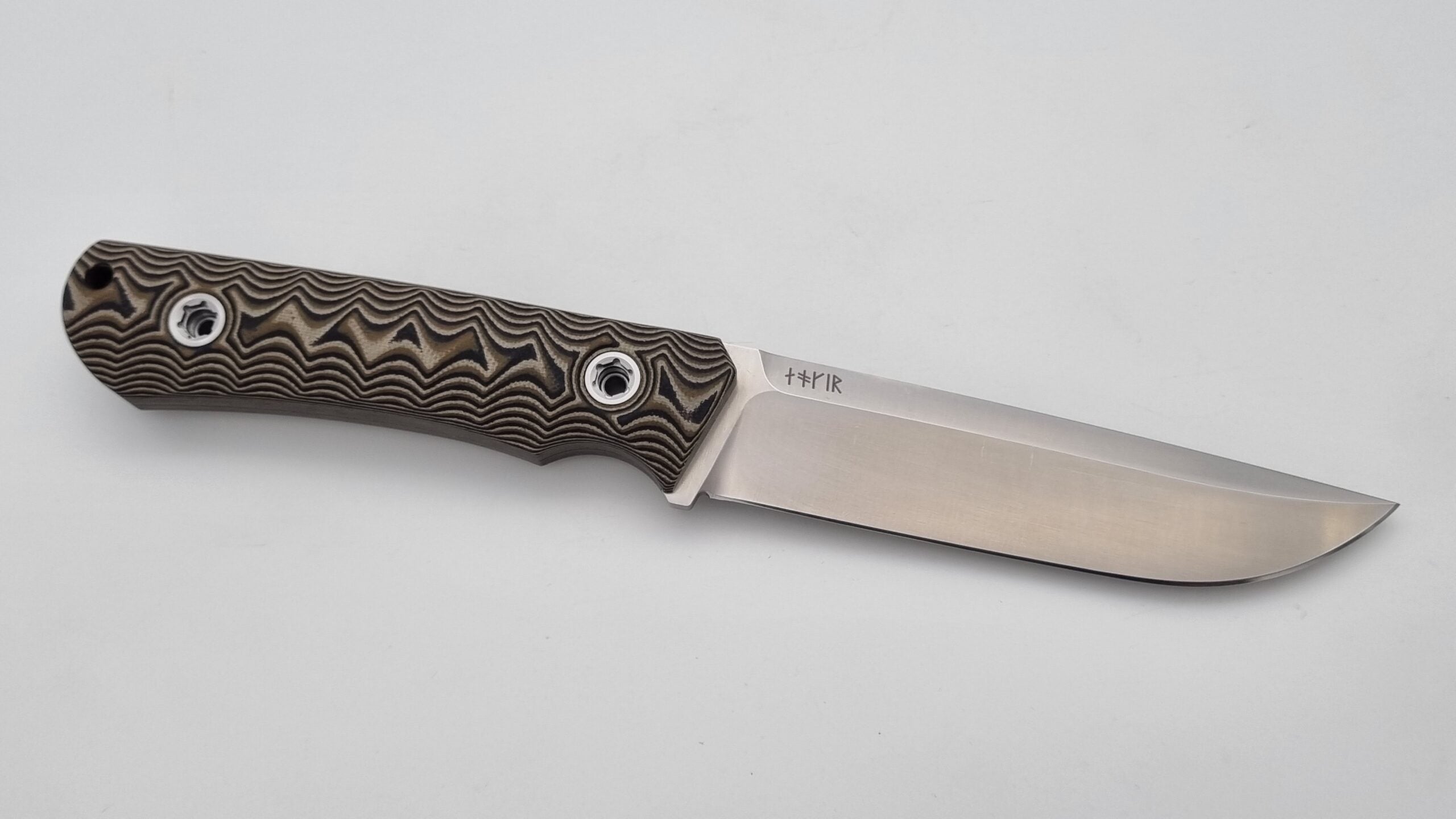 B-Ware Jäger JARS Messer Outdoor Jagd Bushcraft Messer  Beige/Lederscheide