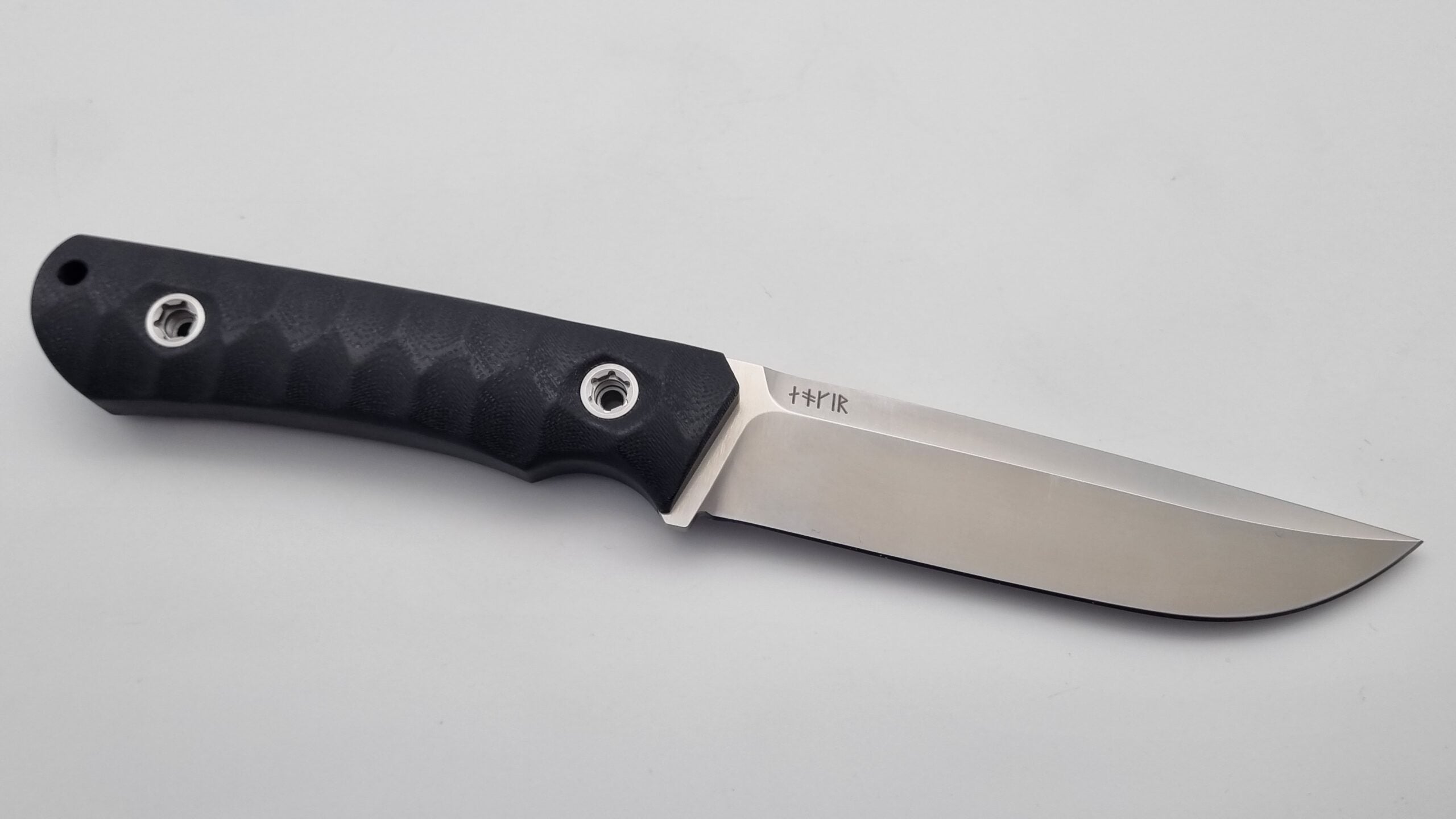 B-Ware Jäger JARS Messer Outdoor Jagd Bushcraft Messer Black Lederscheide