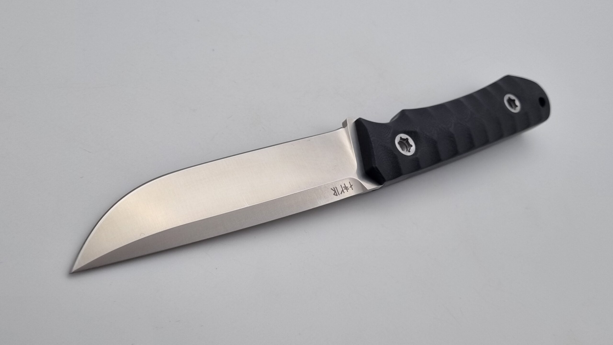 B-Ware Jäger JARS Messer N690 Stahl 60 HRC Outdoor Jagd Bushcraft Messer Black Lederscheide