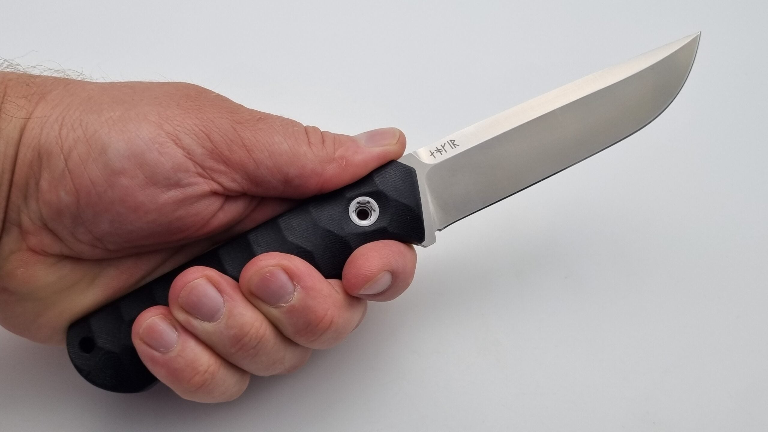 B-Ware Jäger JARS Messer Outdoor Jagd Bushcraft Messer Black Lederscheide