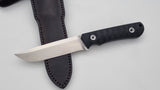 B-Ware Jäger JARS Messer Outdoor Jagd Bushcraft Messer Black Lederscheide