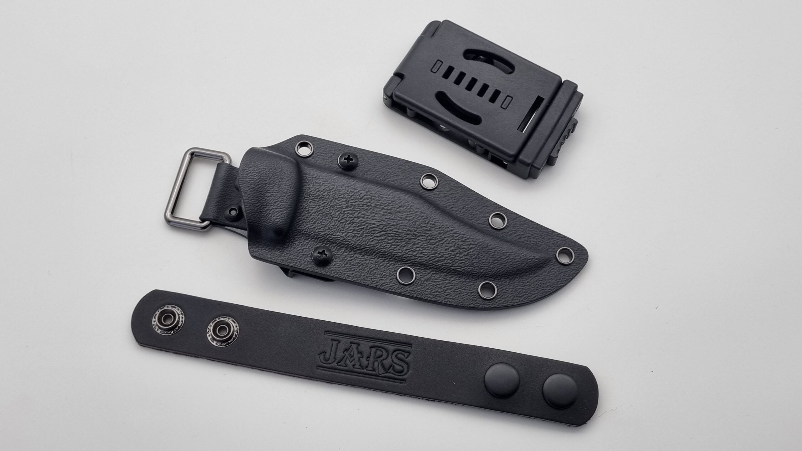 Coluber 2.0 Kydex Messerscheide mit Tek Lok und Dangler-Adapter mit Leder Gurtring