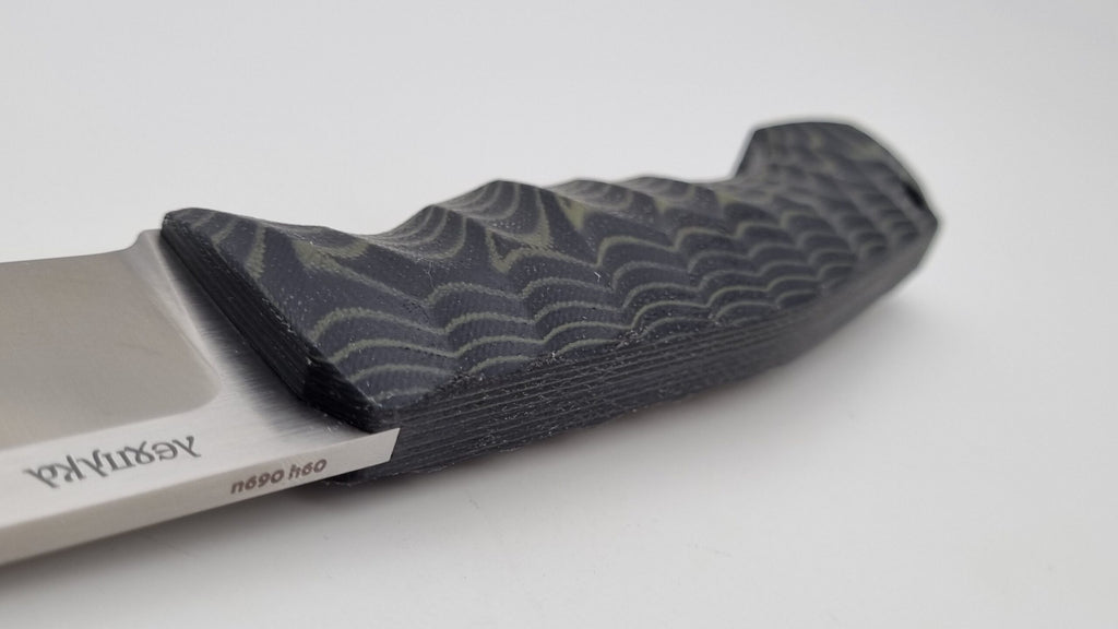 Leopard JARS Jagd Outdoor Messer Green/Black Micarta Leder