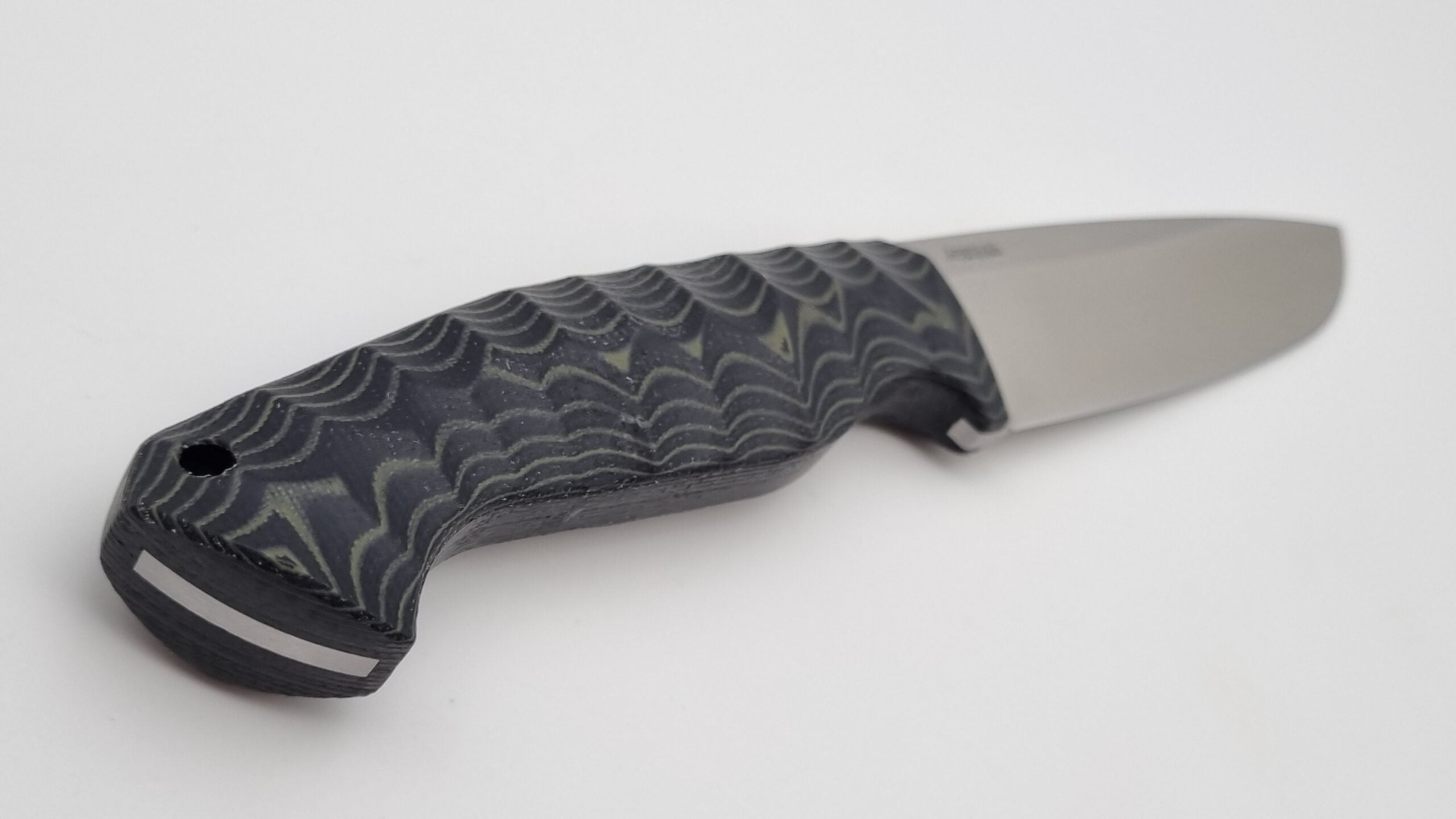 Leopard JARS Jagd Outdoor Messer Green/Black Micarta Leder