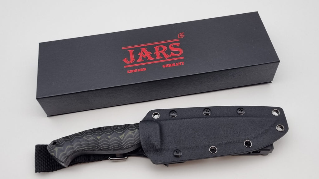Leopard JARS Jagd Outdoor Messer Green/Black Micarta Kydex