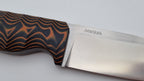 Leopard JARS Jagd Outdoor Messer Orange/Black Micarta Leder