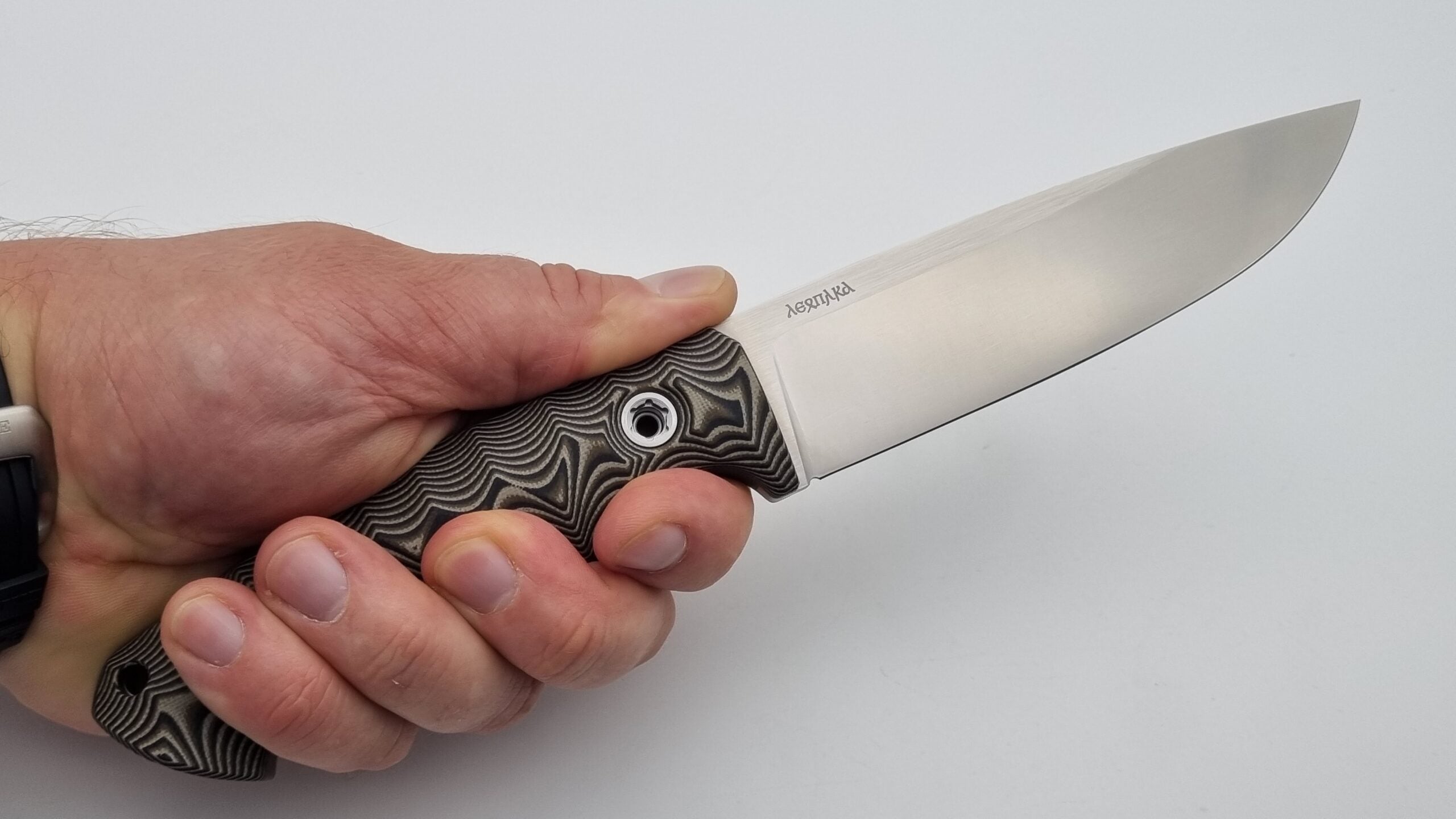 Leopard JARS Jagd Outdoor Messer Beige G10 Leder