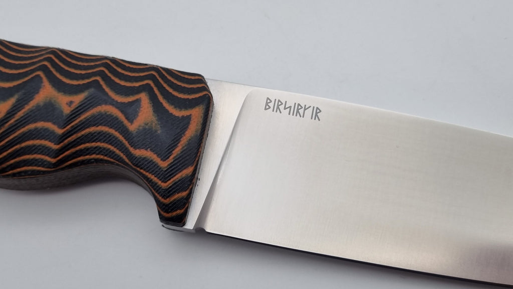 Berserker JARS Jagd Outdoor Messer Orange/Black Micarta Leder