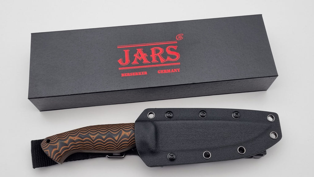 Berserker JARS Jagd Outdoor Messer Orange/Black Micarta Kydex