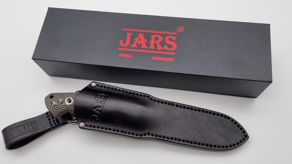 Norka JARS Jagd Outdoor Messer Beige G10 Leder