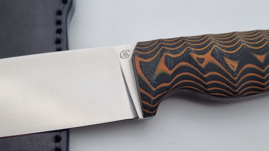 Berserker JARS Jagd Outdoor Messer Orange/Black Micarta Leder