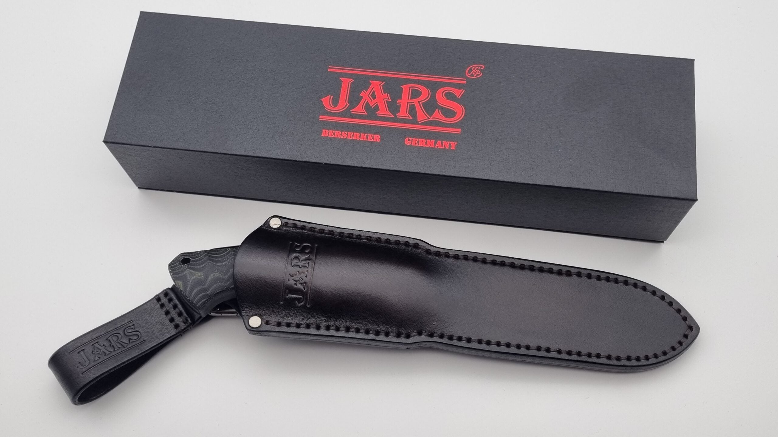 Berserker JARS Jagd Outdoor Messer Green/Black Micarta Leder