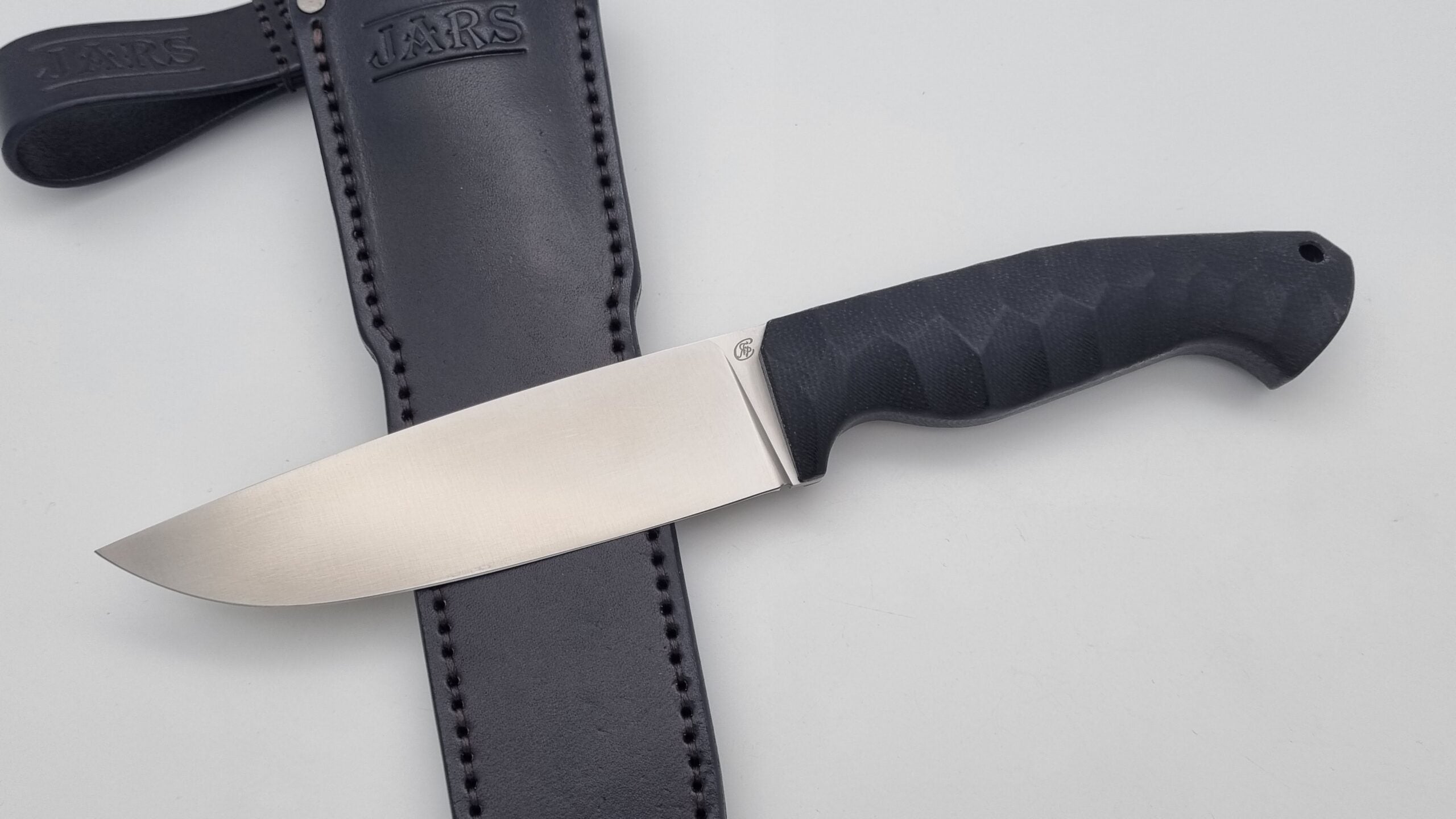 Berserker JARS Jagd Outdoor Messer Black Micarta Leder