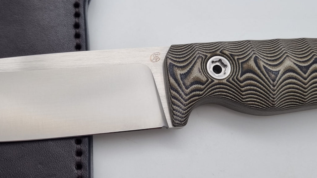 Leopard JARS Jagd Outdoor Messer Beige G10 Leder