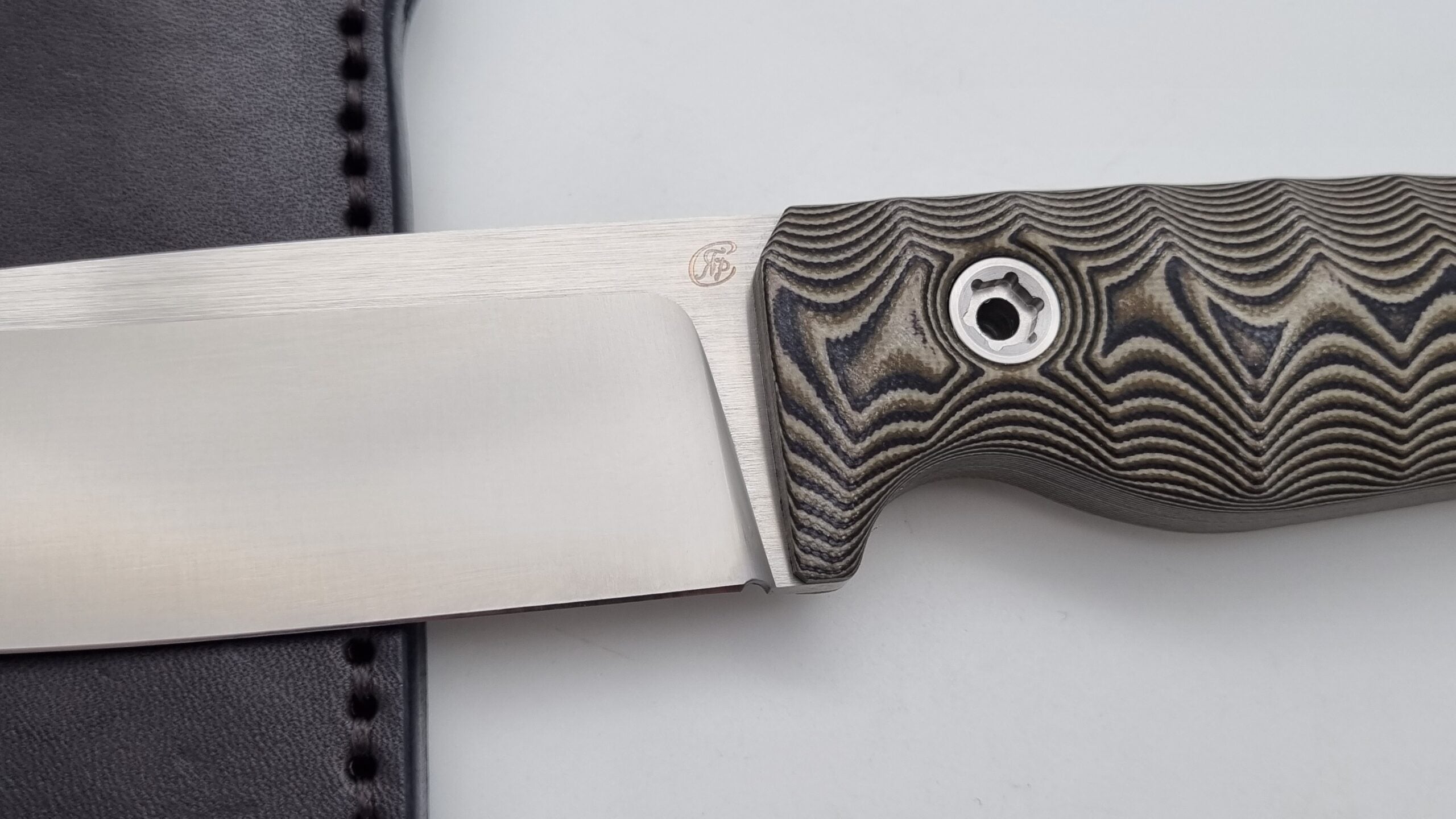 Leopard JARS Jagd Outdoor Messer Beige G10 Leder