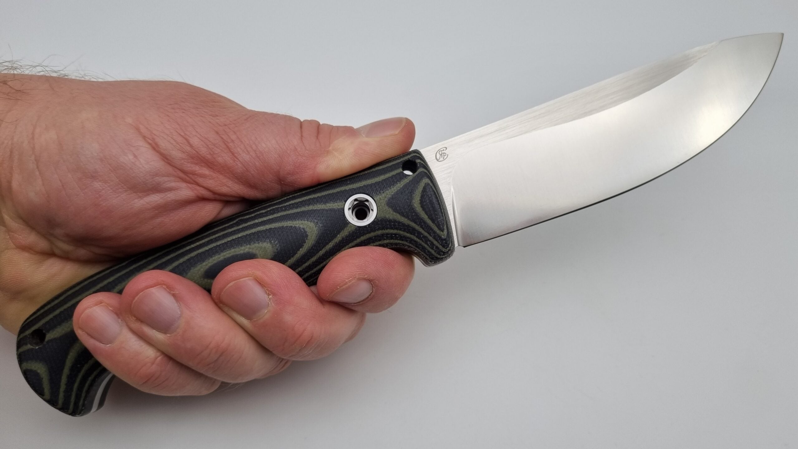 Bushcraft Beaver SE Reini Rossmann Micarta Outdoor Jagd Bushcraft Messer Green/Black  Leather