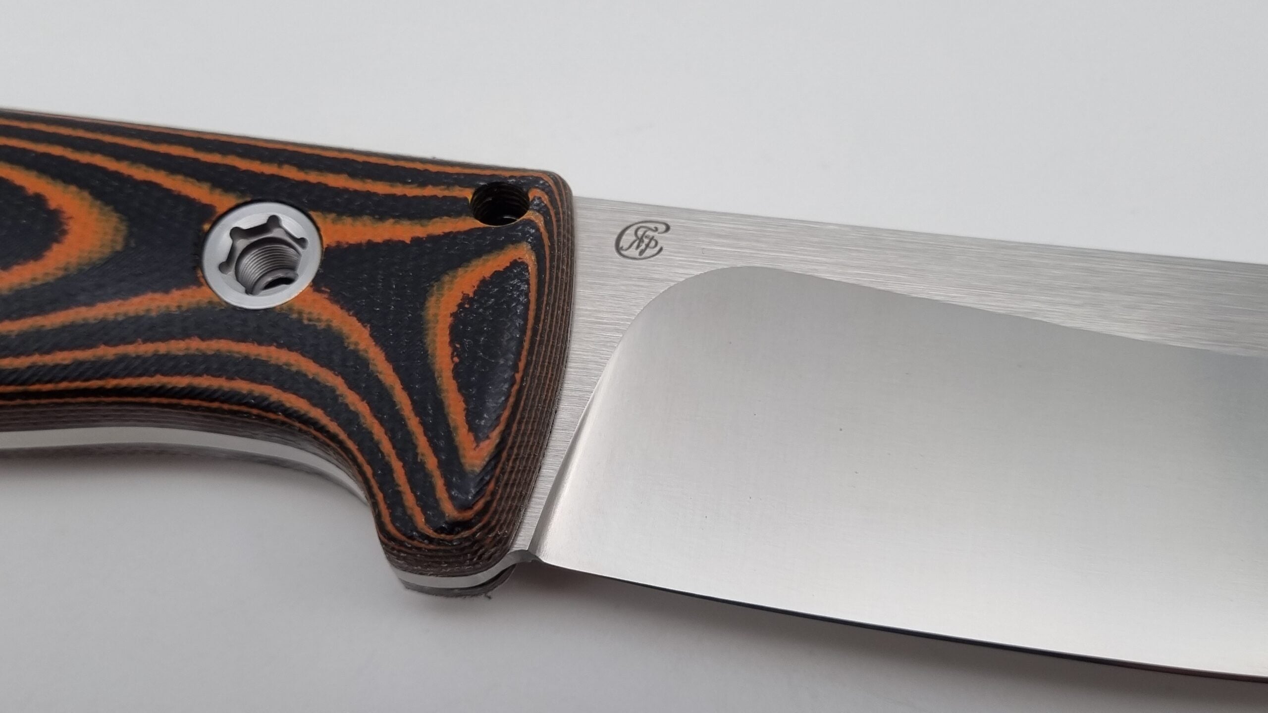 Bushcraft Beaver SE Reini Rossmann Micarta Outdoor Jagd Bushcraft Messer Orange/Black  Leather