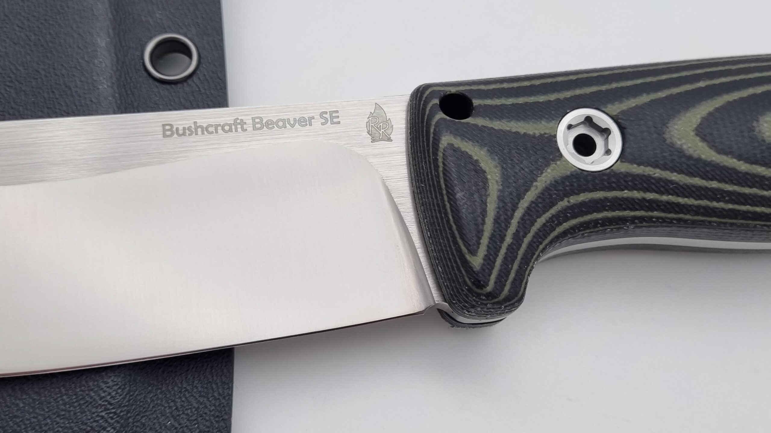 Bushcraft Beaver SE Reini Rossmann Micarta Outdoor Jagd Bushcraft Messer Green/Black  Kydex