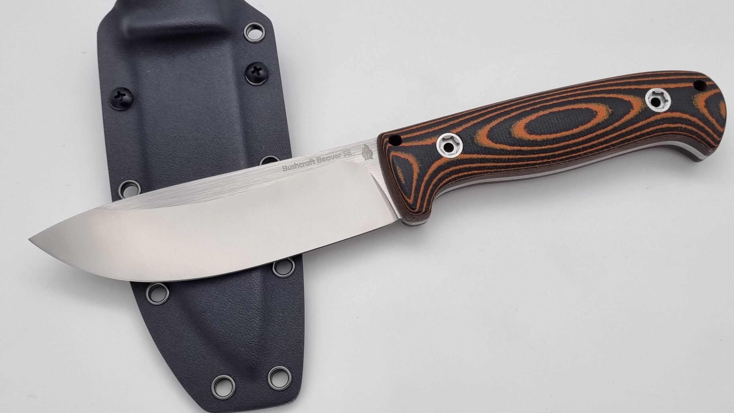 Bushcraft Beaver SE Reini Rossmann Micarta Outdoor Jagd Bushcraft Messer Orange/Black  Kydex