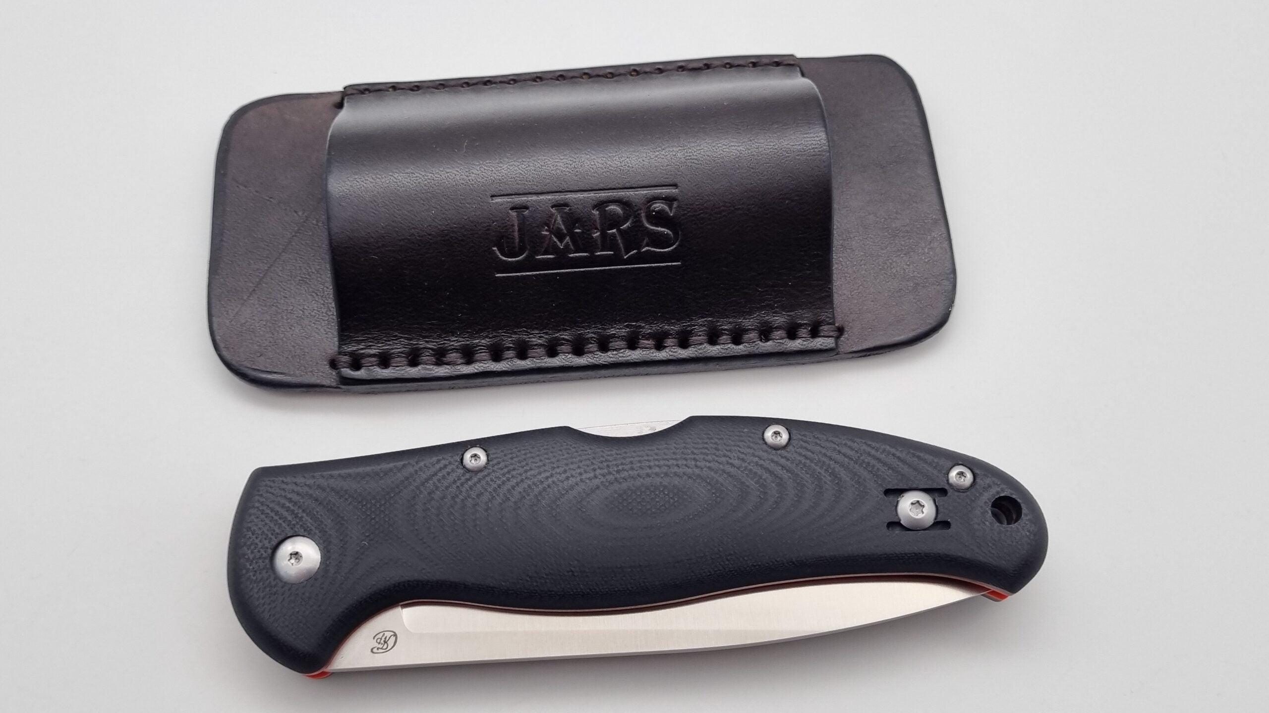 Falke JARS Klappmesser Bushcraft Outdoor Jagd Messer G10 N690 Stahl 60 HRC Black/Orange G10