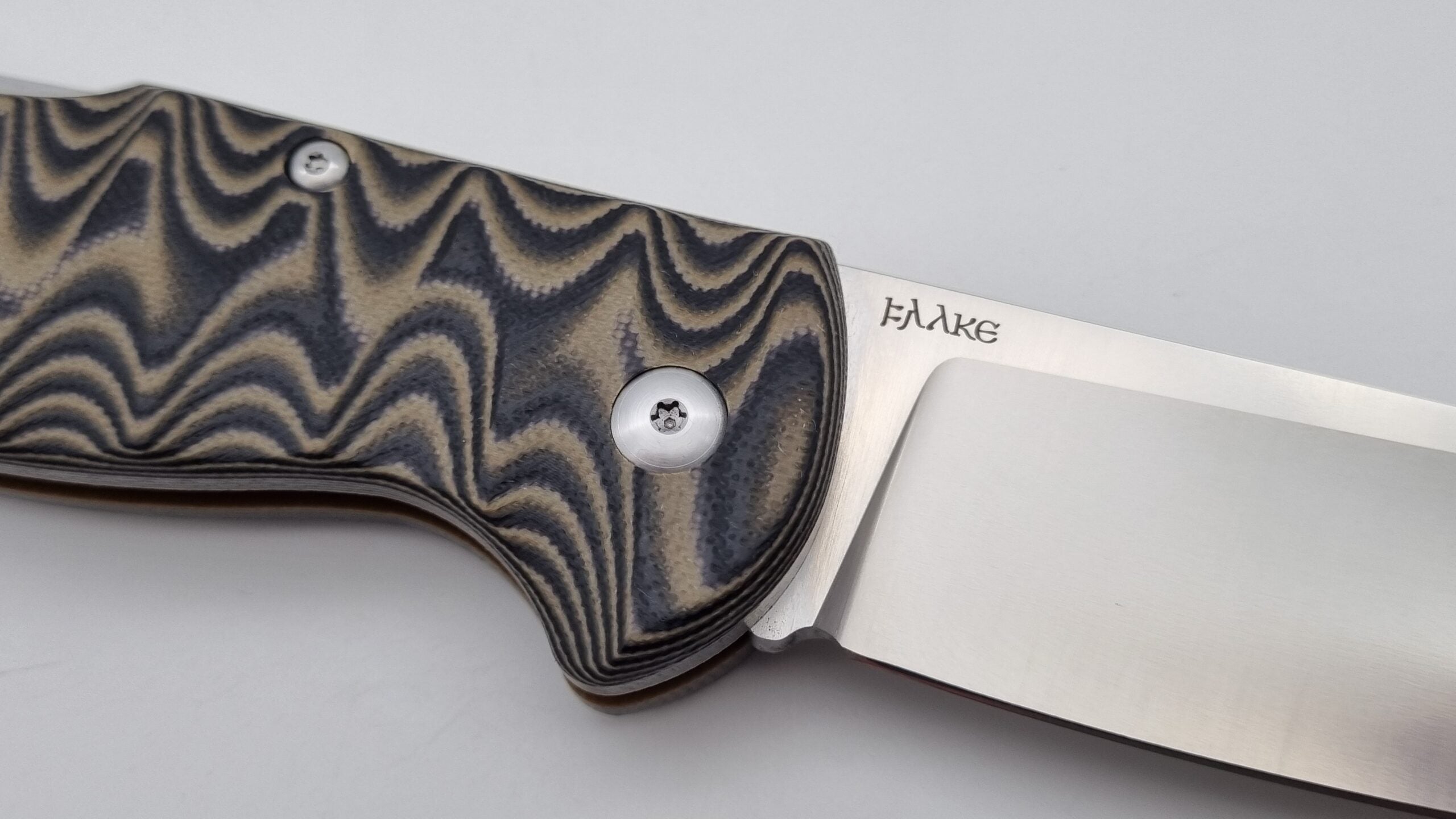 Falke JARS Klappmesser Bushcraft Outdoor Jagd Messer G10 N690 Stahl 60 HRC Beige G10