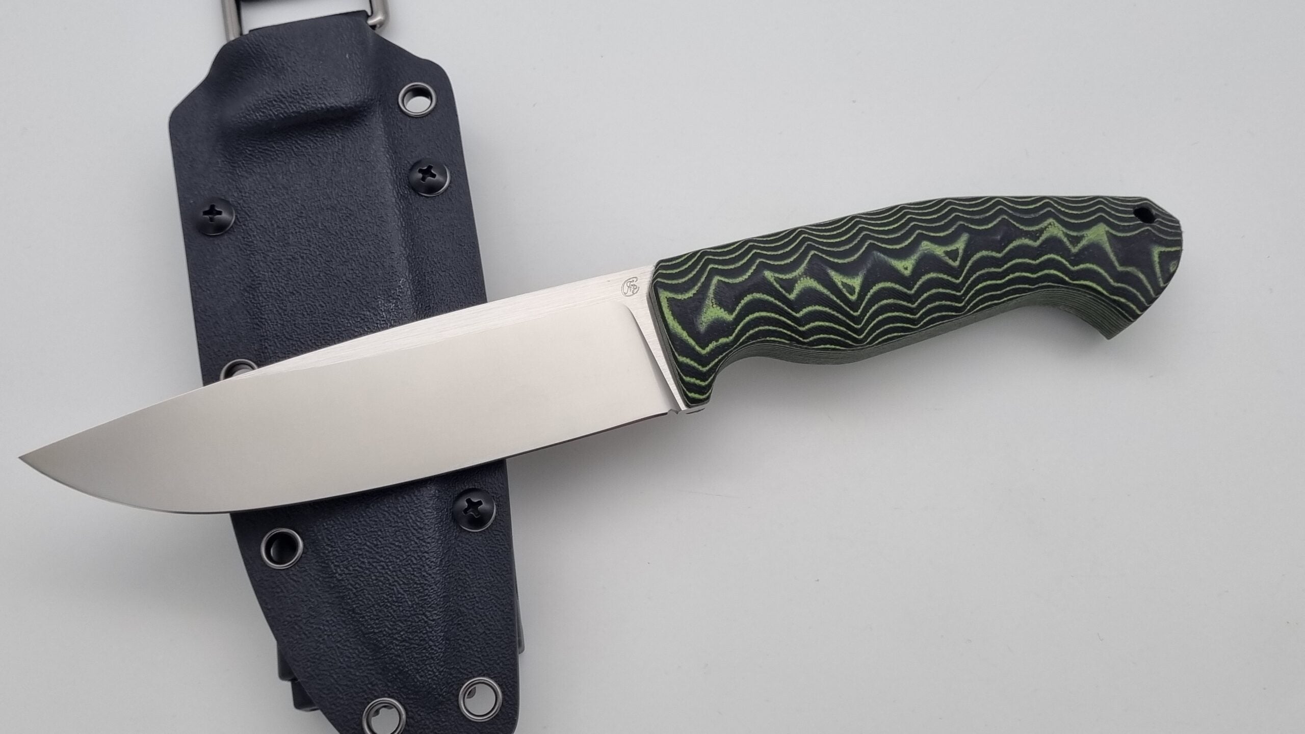 Leopard JARS Jagd Outdoor Messer Neon/Black Micarta Kydex