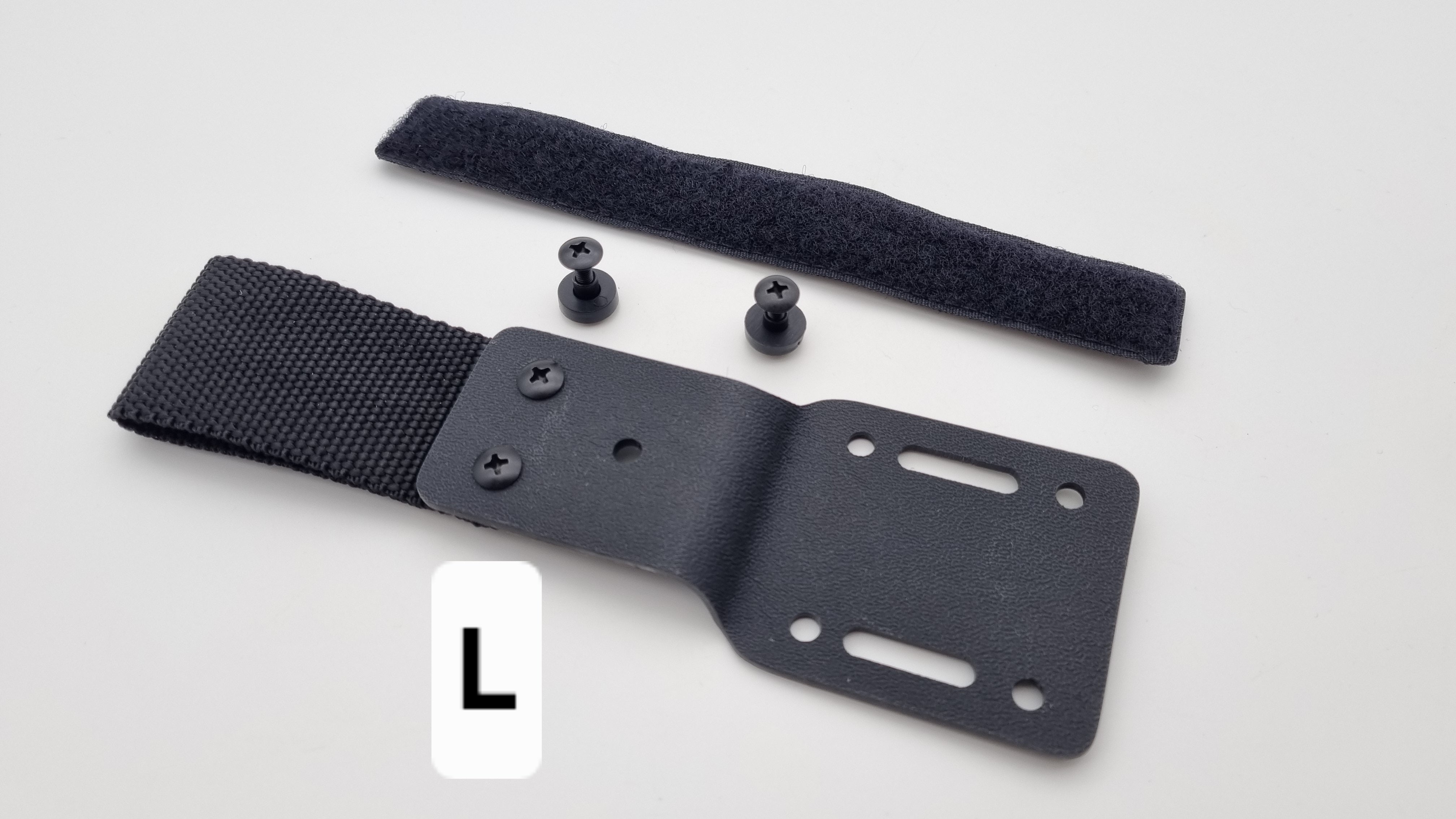 Universal Kydex Dangler-Adapter mit Cordura Gurtring und Klettstreifen Größe L