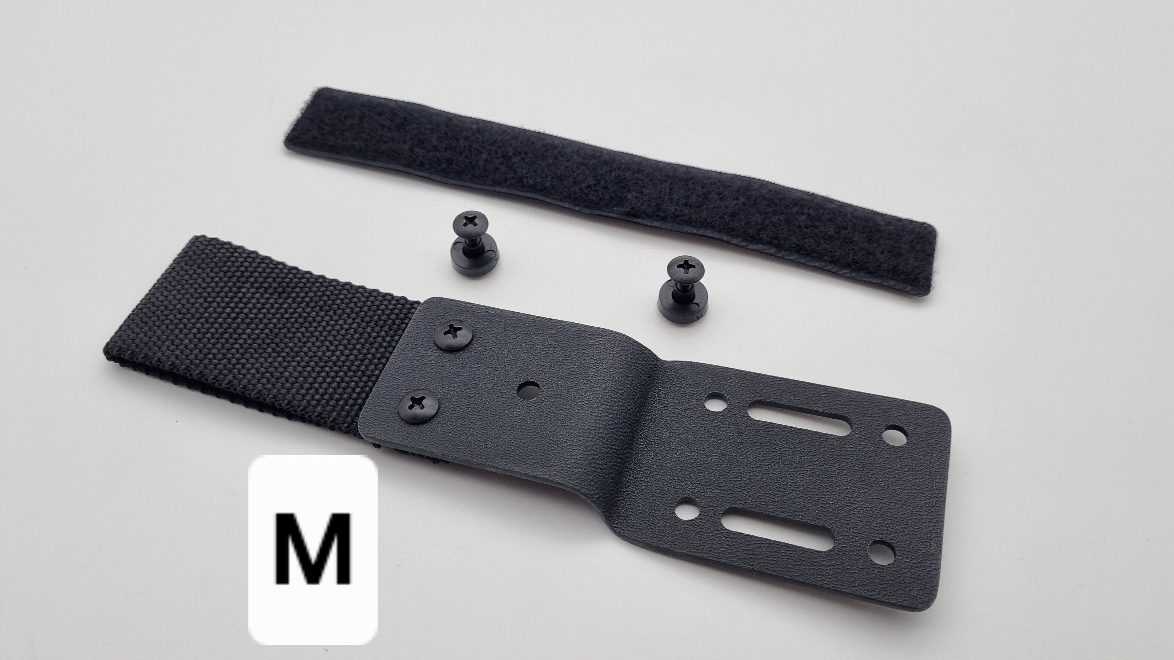 Universal Kydex Dangler-Adapter mit Cordura Gurtring und Klettstreifen Größe M