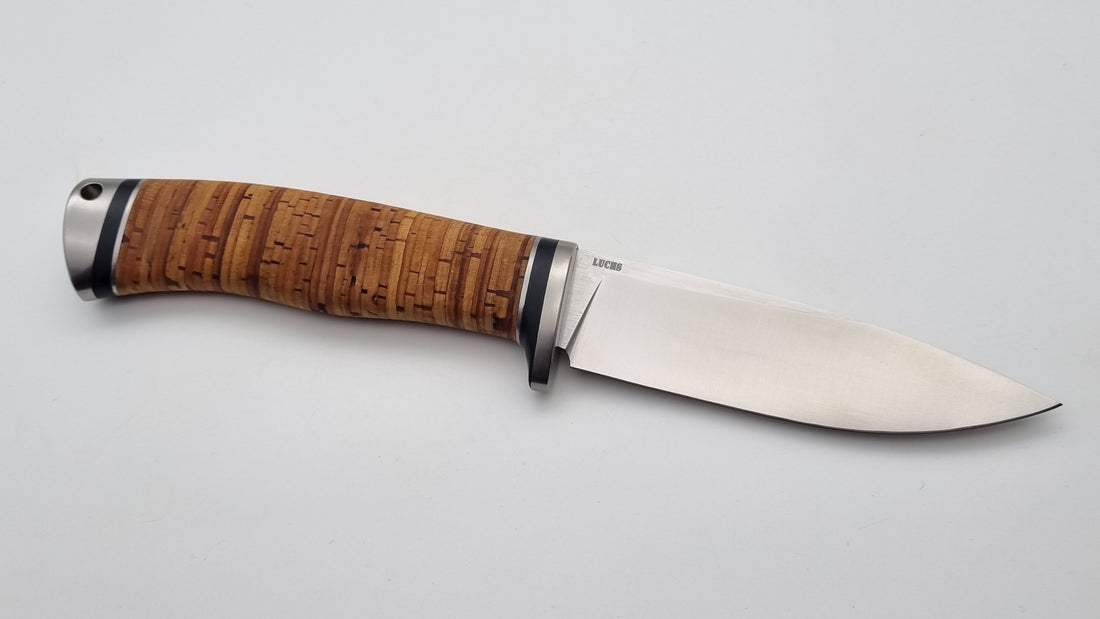 Luchs JARS Messer Birkenrinde / Titan Griff Jagd Outdoor Messer    "Black"
