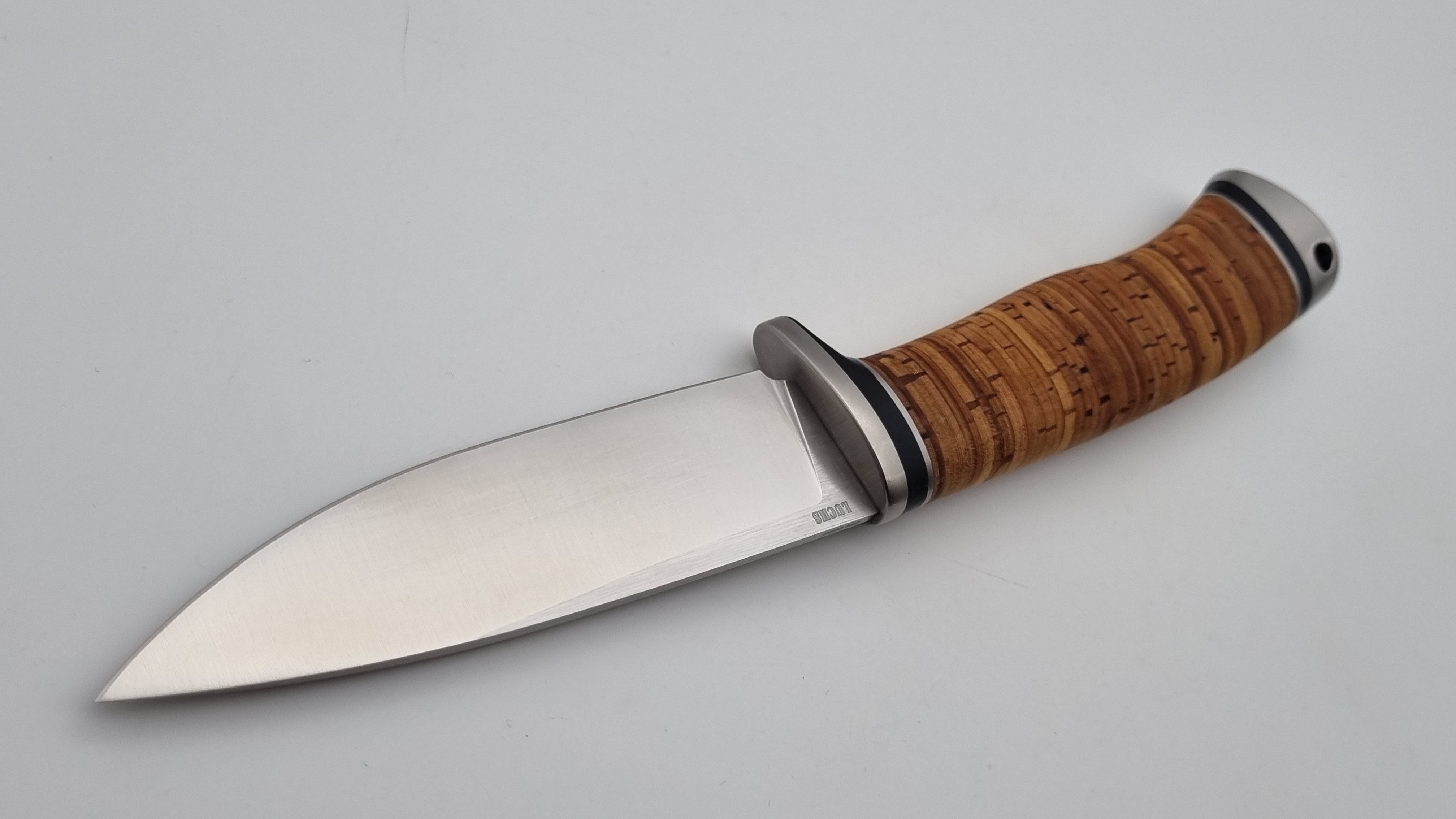 Luchs JARS Messer Birkenrinde / Titan Griff Jagd Outdoor Messer    "Black"