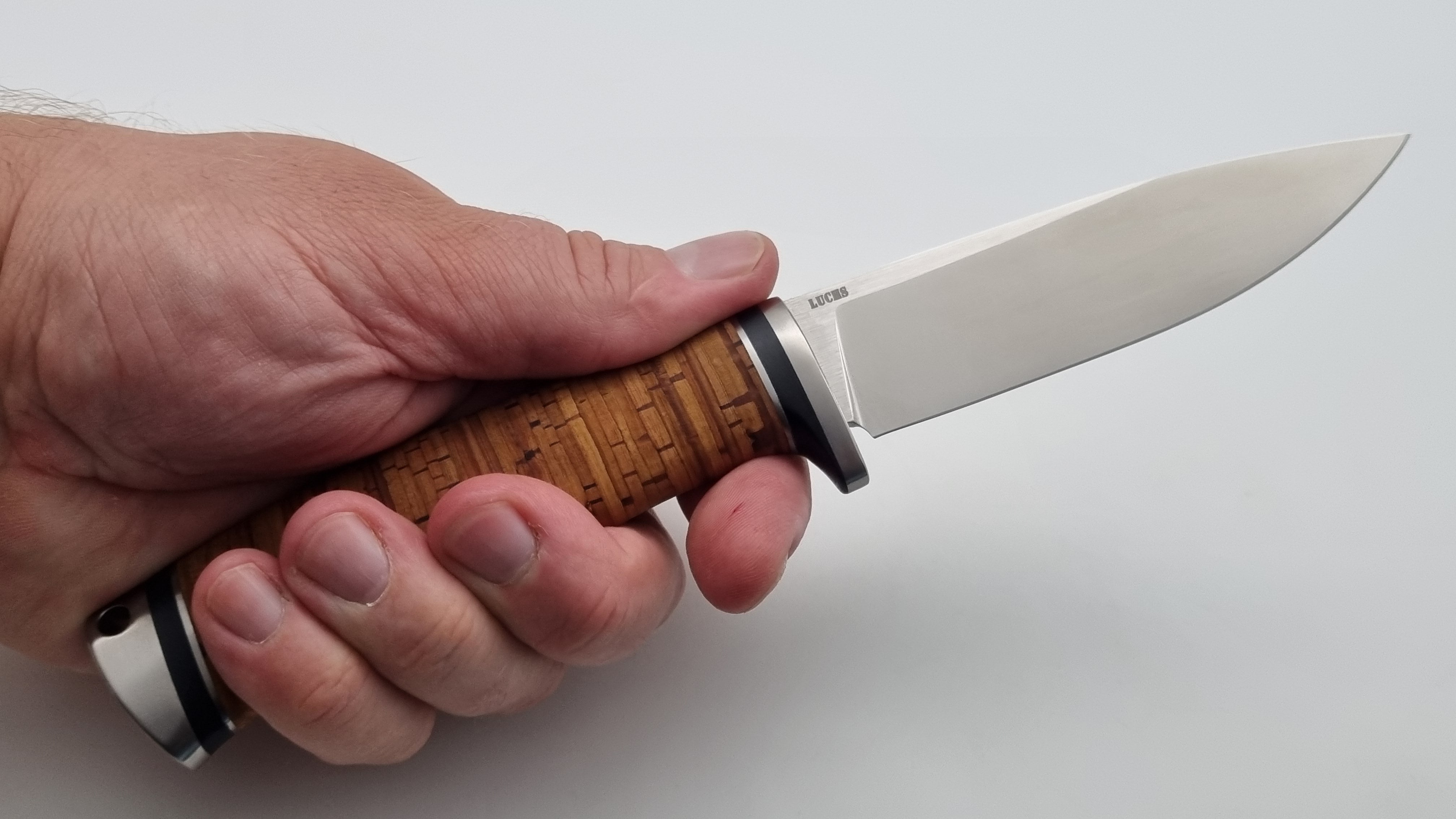 Luchs JARS Messer Birkenrinde / Titan Griff Jagd Outdoor Messer    "Black"