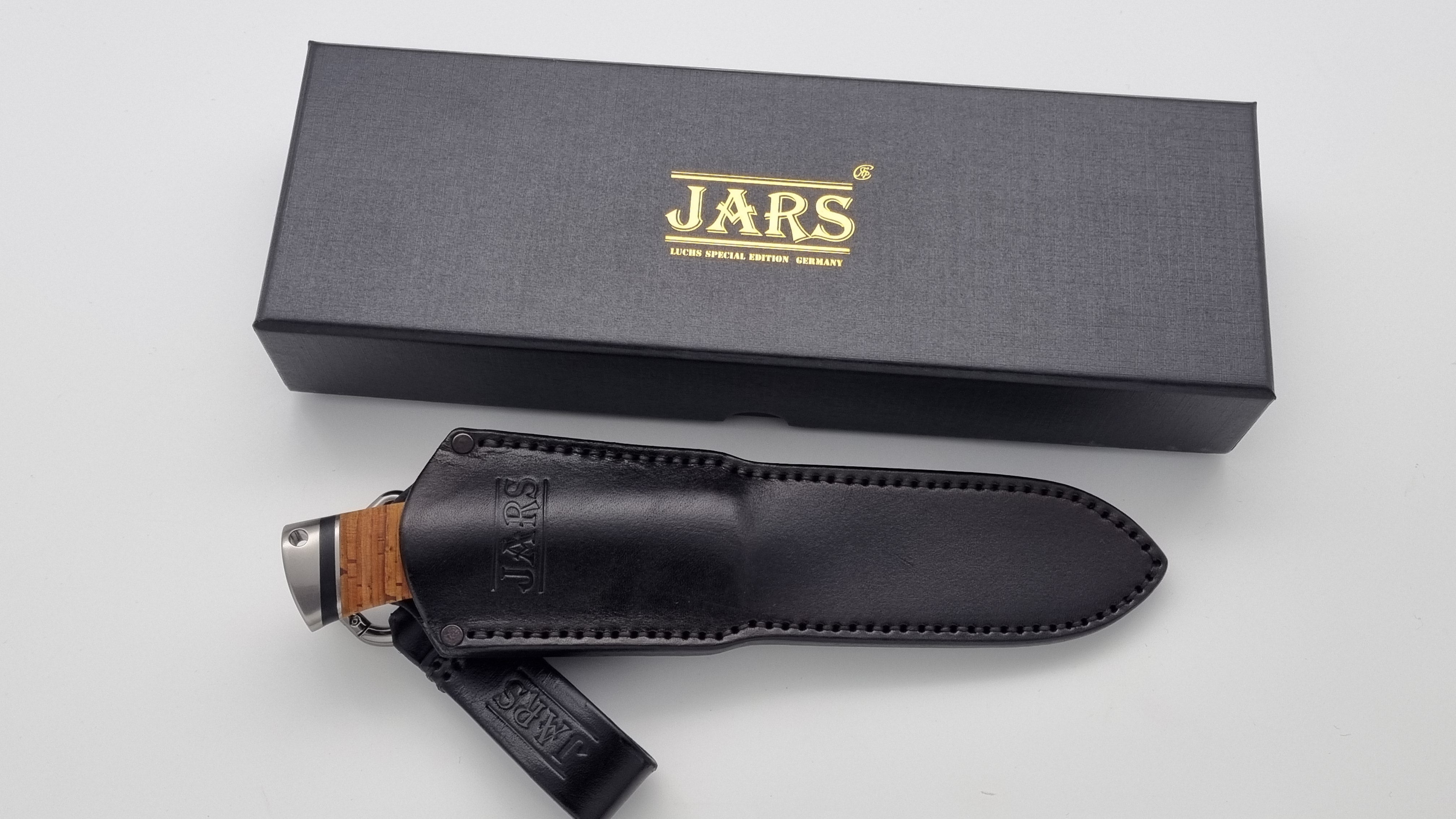 Luchs JARS Messer Birkenrinde / Titan Griff Jagd Outdoor Messer    "Black"