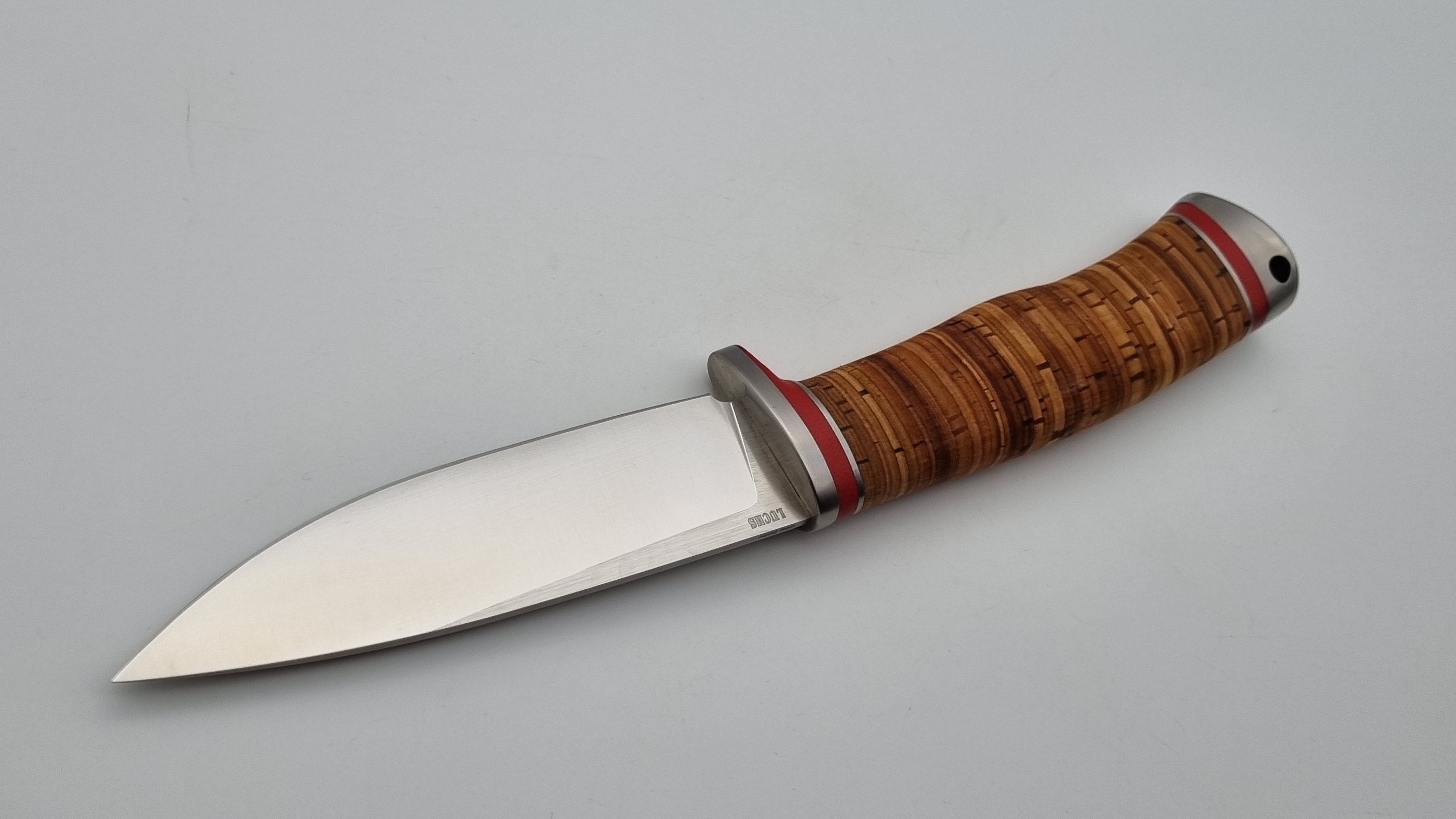 Luchs JARS Messer Birkenrinde / Titan Griff Jagd Outdoor Messer    "Red"