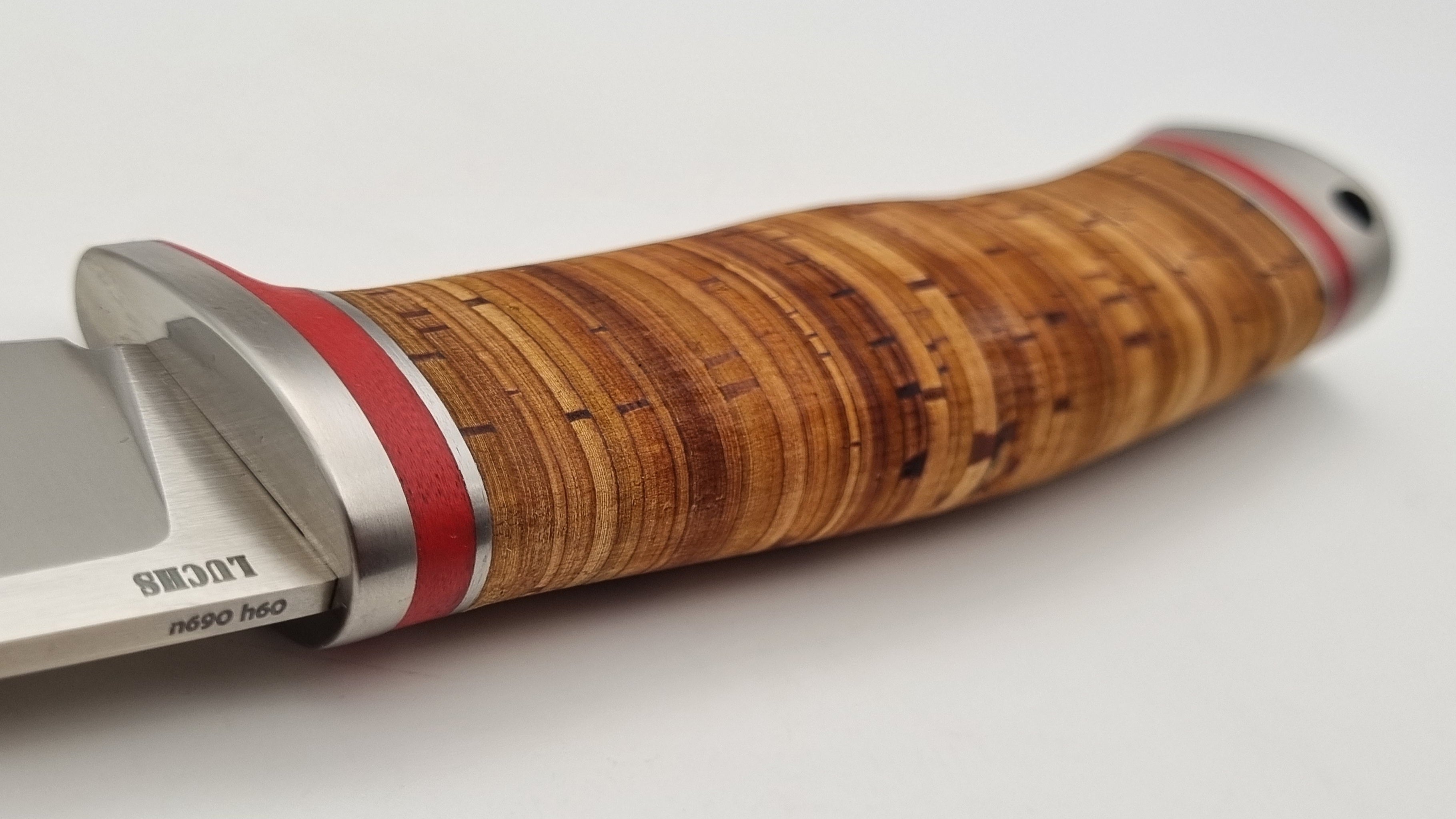 Luchs JARS Messer Birkenrinde / Titan Griff Jagd Outdoor Messer    "Red"