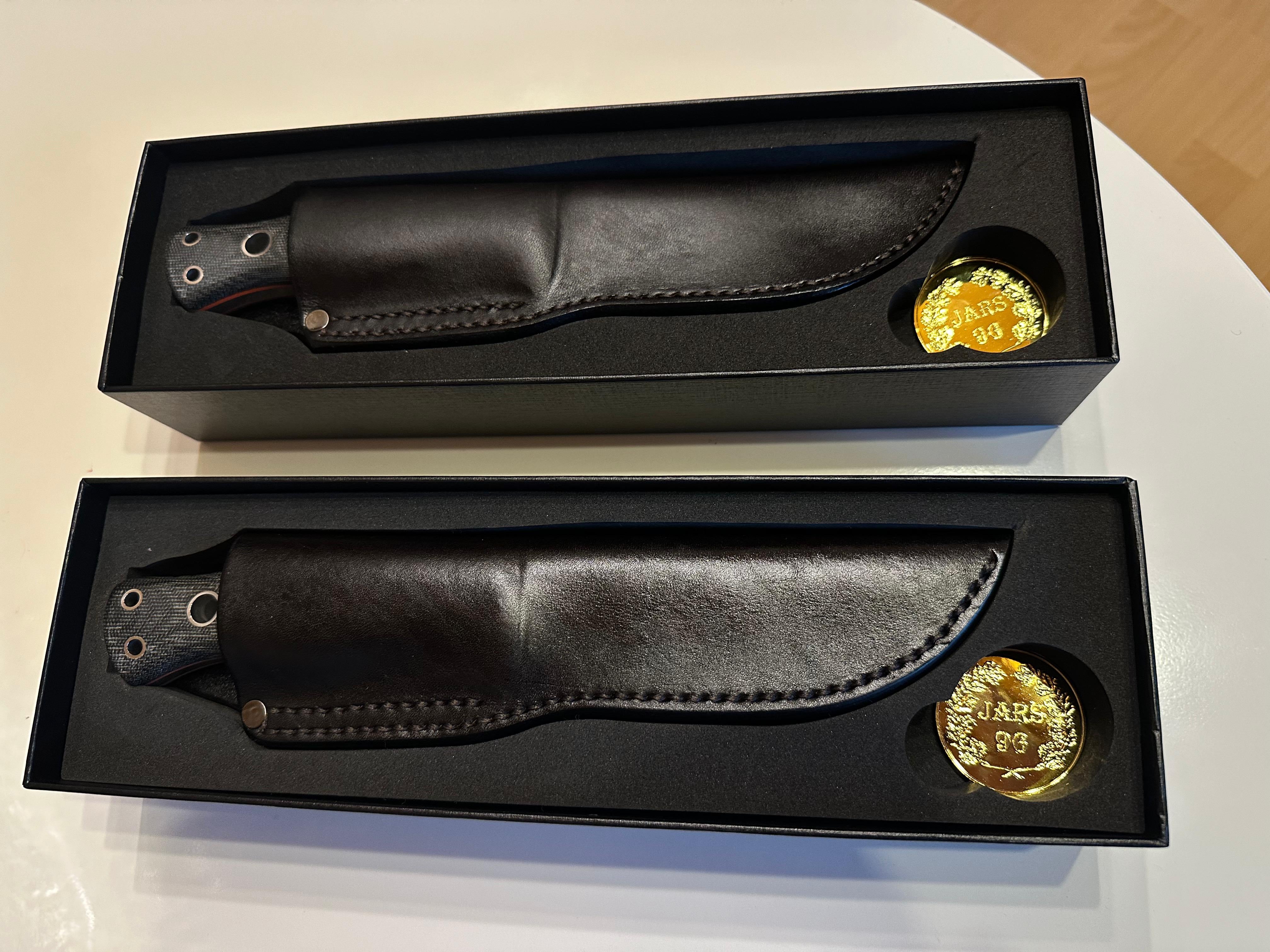 BBC Bock Bowie Compact JARS 96 Limited Edition Elmax Micarta Geformte Lederscheide