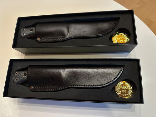 BBC Bock Bowie Compact JARS 96 Limited Edition Elmax Micarta Geformte Lederscheide
