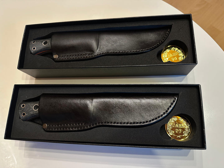 BBC Bock Bowie Compact JARS 96 Limited Edition Elmax Micarta Geformte Lederscheide